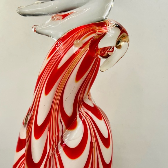 Murano 13” Glass Pulled Feather Design Cockatoo - Picture 3 of 14